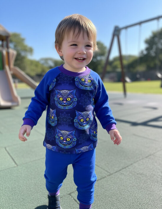 Apģērbu komplekts, Češīras kaķis zils